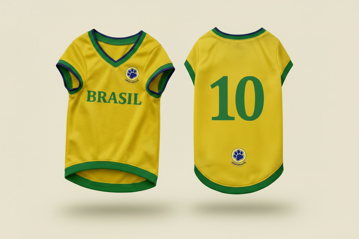 Brasil Jersey 3D Blue and Green Trim