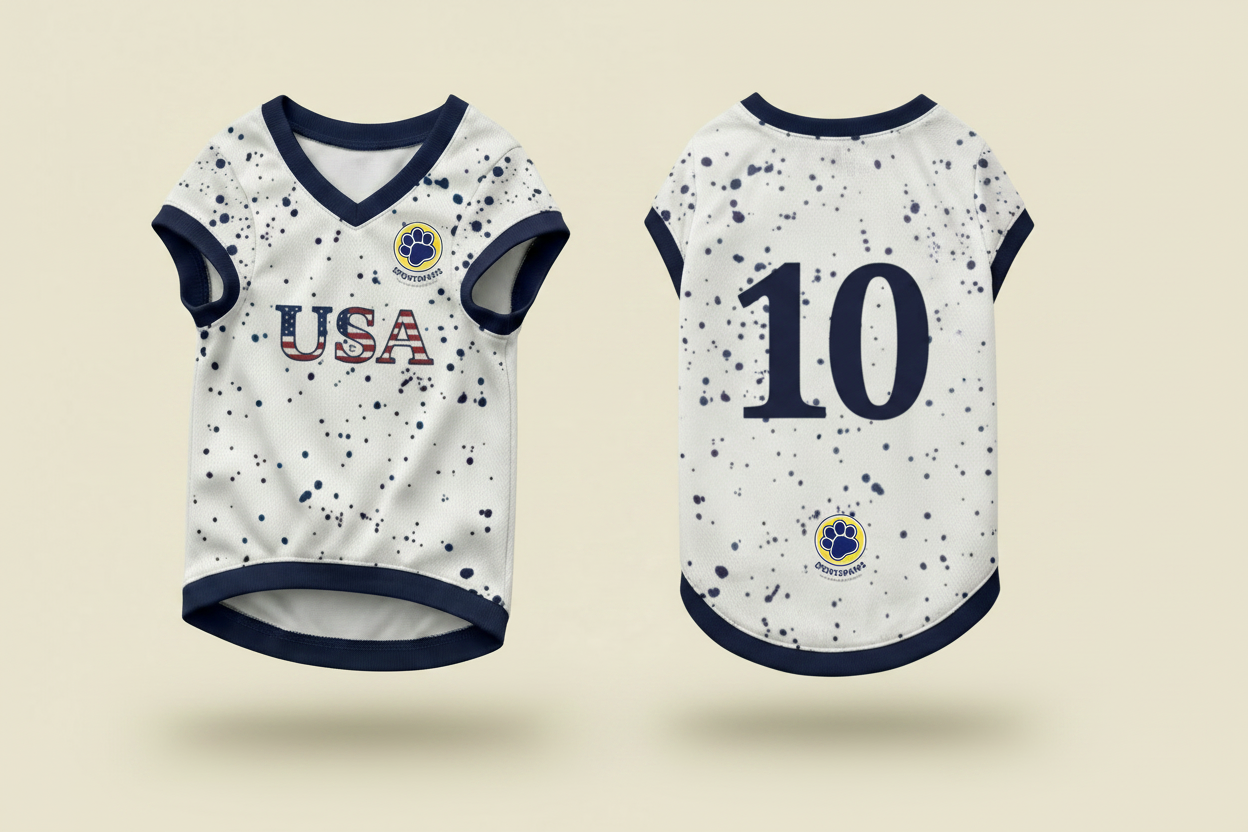 USA Jersey Front and Back Warm Cream Background